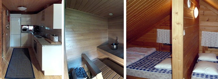Tupakeittiö - Kylpyhuone ja Sauna - Makuuhuone (yläkertä)